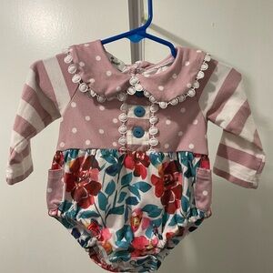 Marie Nicole Pink Floral Baby Romper 3-6 months